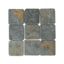 Daltile Travertine Indian Multicolor 6 in. x 6 in. Tumbled Stone Floor and Wall Tile (6 sq. ft. / case)