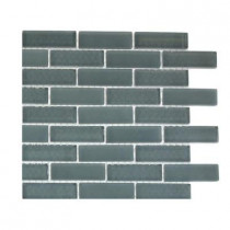 Splashback Tile Contempo Blue Gray 1/2 in. x 2 in. Brick Pattern Tile Sample