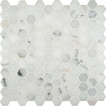 MS International Calacatta Gold Hexagon 12 in. x 12 in. x 10 mm Polished Marble Mesh-Mounted Mosaic Tile