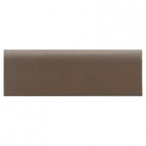 Daltile Modern Dimensions Gloss Artisan Brown 2-1/8 in. x 8-1/2 in. Ceramic Bullnose Wall Tile-DISCONTINUED