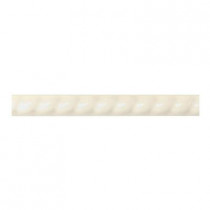 Daltile Liners Almond 1 in. x 6 in. Ceramic Rope Liner Trim Wall Tile