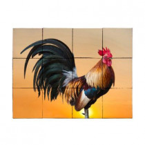 Tile My Style Sunset Rooster 24 in. x 18 in. Tumbled Marble Tiles (3 sq. ft. /case)