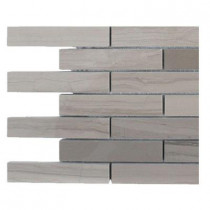 Splashback Tile Athens Grey Stack Polished Marble Floor and Wall Tile - 6 in. x 6 in. x 8 mm Floor and Wall Tile Sample