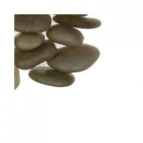 Splashback Tile 3D Pebble Rock Beige Stacked Marble Mosaic Floor and Wall Tile - 6 in. x 6 in. Tile Sample-DISCONTINUED