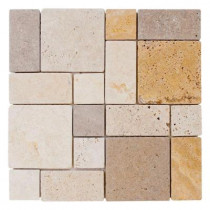 Jeffrey Court Brick Medley 12 in. x 12 in. x 8 mm Travertine Mosaic Floor/Wall Tile