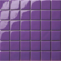 Elementz 12.5 in. x 12.5 in. Capri Viola Glossy Glass Tile-DISCONTINUED