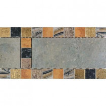 Daltile Terra Antica Celeste/Grigio 6 in. x 12 in. Porcelain Decorative Accent Floor and Wall Tile