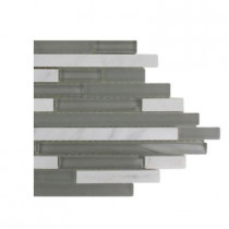 Splashback Tile Temple Grey Plume Marble And Glass Tile - 6 in. x 6 in. Tile Sample-DISCONTINUED