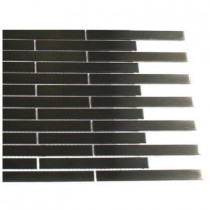 Splashback Tile Metal Nero Stainless Steel 1/2 in. x 4 in. Stick Brick Tiles - 6 in. x 6 in. Tile Sample-DISCONTINUED