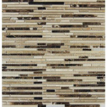 MS International Emperador Blend Bamboo 12 in. x 12 in.Brown Marble Mesh-Mounted Mosaic Tile