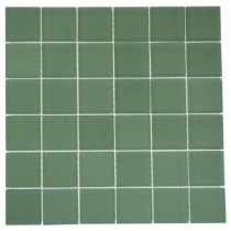 Splashback Tile Contempo Spa Green Frosted 12 in. x 12 in. x 8 mm Glass Floor and Wall Tile