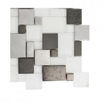 Splashback Tile Tetris Steel Ice Parisian Pattern Tile Sample