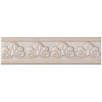 U.S. Ceramic Tile Fresno 2-3/4 in. x 10 in. Blanco Ceramic Selma Listel Wall Tile-DISCONTINUED