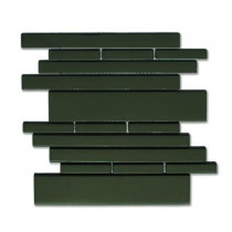 Solistone Piano Glass Melody 9-1/2 in. x 10-1/2 in. Black Mesh-Mounted Mosaic Wall Tile (6.92 sq.ft./case)