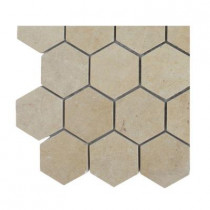 Splashback Tile Jer Gold Hexagon Polished Natural Stone Floor and Wall Tile - 6 in. x 6 in. Tile Sample-DISCONTINUED