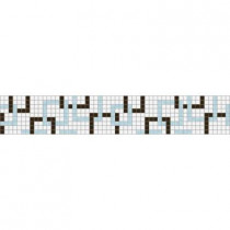Mosaic Loft Links Calm Border 117.5 in. x 4 in. Glass Wall and Light Residential Floor Mosaic Tile
