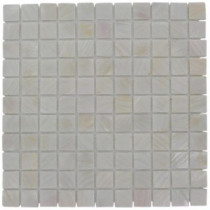 Splashback Tile Mother Of Pearl Castel Del Monte White 12 in. x 12 in. x 8 mm Mosaic Floor and Wall Tile