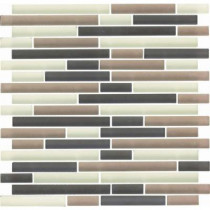 EPOCH Color Blends Selva Neblina-1601-Ms Matte Strips Mosaic Glass Mesh Mounted Tile - 4 in. x 4 in. Tile Sample-DISCONTINUED