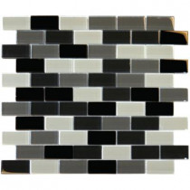 MS International Black Blend 12 in. x 12 in. x 8 mm Glass Mesh-Mounted Mosaic Tile (10 sq. ft. / case)