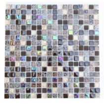 Splashback Tile Aztec Art Lumberjack Glass 12 in. x 12 in. x 8 mm Mosaic Floor and Wall Tiles