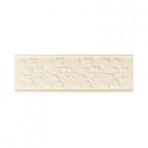 Daltile Polaris Gloss Almond 4 in. x 12 in. Glazed Ceramic Fiore Decorative Wall Tile-DISCONTINUED