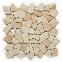 Solistone Indonesian Bamboo 12 in. x 12 in. x 6.35 mm Natural Stone Pebble Mesh-Mounted Mosaic Tile (10 sq. ft. / case)