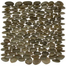 Splashback Tile 3D Pebble Rock Beige 12 in. x 12 in. Marble Mosaic Floor and Wall Tile-DISCONTINUED