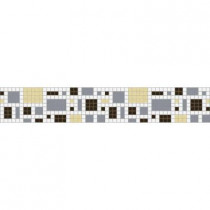 Mosaic Loft Scatter Heritage Border 117.5 in. x 4 in. Glass Wall and Light Residential Floor Mosaic Tile