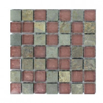 Splashback Tile Tectonic Squares Multicolor Slate and Rust Tile Sample