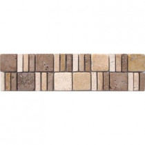 MS International Mixed Travertine Border 3 in. x 12 in. Floor and Wall Tile
