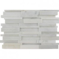 Splashback Tile Dimension 3D Brick Asian Statuary Pattern 12 in. x 12 in. x 8 mm Marble Mosaic Floor and Wall Tile