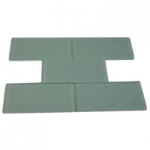 Splashback Tile Contempo Seafoam Polished 3 in. x 6 in. x 8 mm Glass Subway Tile