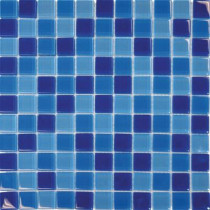 MS International Blue Blend 12 in. x 12 in. x 8 mm Glass Mesh-Mounted Mosaic Tile (10 sq. ft. / case)