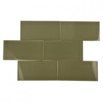 Splashback Tile Contempo Khaki Polished 3 in. x 6 in. Glass Tiles-DISCONTINUED