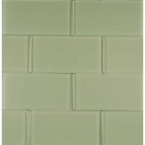 Epoch Architectural Surfaces Riverz Okavango-1453 Glass Sample Swatch Subway Tile - 3 in. x 6 in. Tile Sample-DISCONTINUED