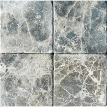 MS International Emperador Dark 4 in. x 4 in. Tumbled Marble Floor and Wall Tile (1 sq. ft. / case)
