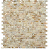 Splashback Tile Baroque Pearls Mini Brick 12 in. x 12 in. Mosaic Floor and Wall Tile