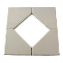Daltile Semi-Gloss White 8 in. x 8 in. Ceramic Diamond Insert Accent Tile