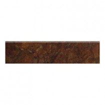 MARAZZI Imperial Slate 3 in. x 12 in. Rust Ceramic Bullnose Floor and Wall Tile