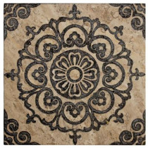Jeffrey Court Saffron Etched Panel 12 in. x 12 in. x 10 mm Travertine Wall Tile