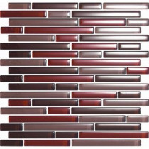 EPOCH Color Blends Especia-1603-S Gloss Strips Mosaic Glass Mesh Mounted Tile - 4 in. x 4 in. Tile Sample-DISCONTINUED