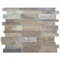 Splashback Tile Dimension 3D Brick Wood Onyx Pattern 12 in. x 12 in. Marble Mosaic Floor and Wall Tile-DISCONTINUED