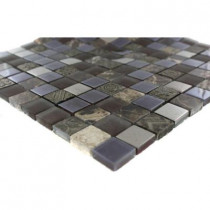 Splashback Tile Tapestry Pantheon 1 in. x 1 in. Marble and Glass Tile Sample