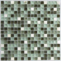 Epoch Architectural Surfaces Riverz Amazon Stone and Glass Blend Mesh Mounted Floor and Wall Tile - 3 in. x 3 in. Tile Sample