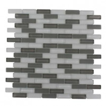 Splashback Tile Contempo Brooklyn Blend 12 in. x 12 in. x 8 mm Glass Mosaic Floor and Wall Tile