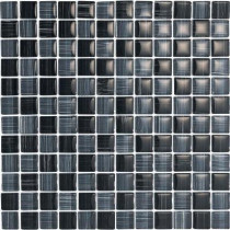 EPOCH Brushstrokes Nero-1501 Mosaic Glass Mesh Mounted - 4 in. x 4 in. Tile Sample-DISCONTINUED
