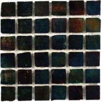 Splashback Tile Iridescent Raven 12 in. x 12 in. x 8 mm Glass Mosaic Floor and Wall Tile