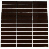 Splashback Tile 12 in. x 12 in. Contempo Mahogany Polished Glass Tile-DISCONTINUED