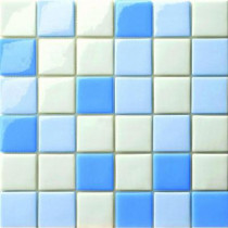 Elementz 12.5 in. x 12.5 in. Capri Azzurro Mix Glossy Glass Tile-DISCONTINUED