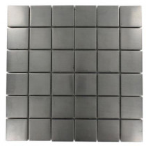 Splashback Tile Stainless Steel 12 in. x 12 in. x 8 mm Mosaic Floor and Wall Tile